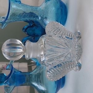 Vintage imperial glass perfume bottle cut crystal Art deco art nouveau